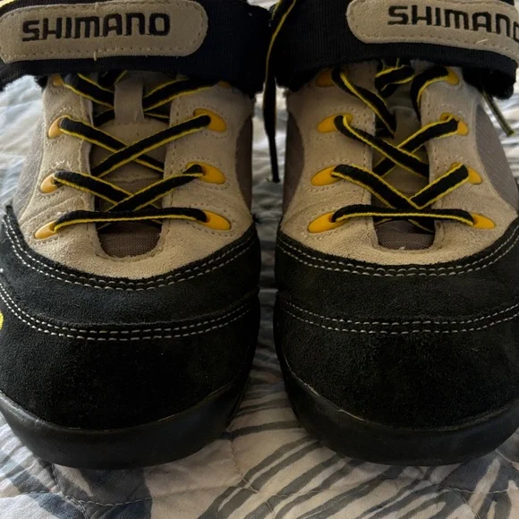 Shimano SPD Velcro Cycling Shoes Women Size 8/ unisex - Black & Yellow SH-MO37W - Picture 12 of 12